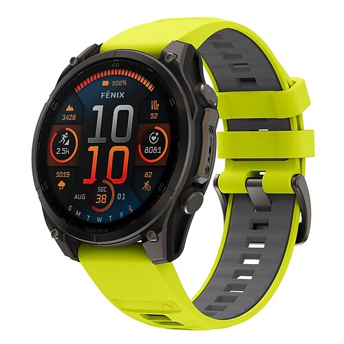 Quickfit 22 mm/26 mm Silikon-Smartwatch-Armband für Garmin Fenix 7x/7 Solar/6x/6 Pro/5/5x Plus/3/3hr/Epix Image