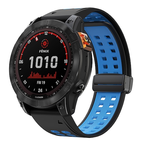 Quickfit 22 mm/26 mm Silikon-Smartwatch-Armband für Garmin Fenix 7x/7 Solar/6x/6 Pro/5/5x Plus/3/3hr/Epix Image