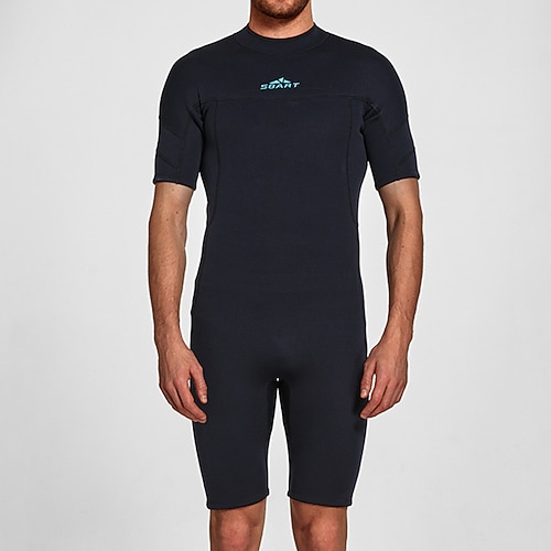 Herren 3mm Neopren-Tauchanzug Ganzkörper-Rashguard Einteiliger Surfanzug Farbblockierung Bauchkontrolle Kurzarm Tauchanzüge Surfen Kanufahren Schnorcheln Frühling Image