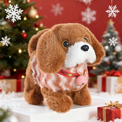 Ideal Weihnachtsgeschenke für Enkelkinder Mädchen Jungen Roboterhund elektronisches Plüsch-Welpen-Spielzeug interaktive Spielzeuge läuft Plüschtier Geschenk für Mädchen und Jungen ab 3-6 Jahren Image