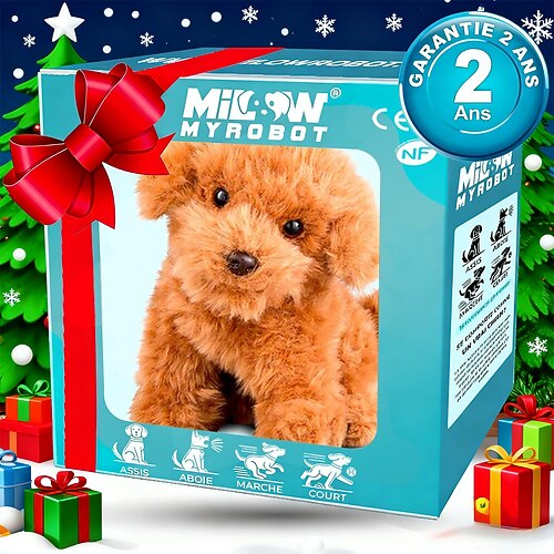 Ideale Weihnachtsgeschenke für Enkelkinder Mädchen Jungen Roboterhund mein realistischer Roboterwelpe Interaktives Spielzeug das läuft bellt Schwanz wedelt Plüschhaustier Hund realistisches