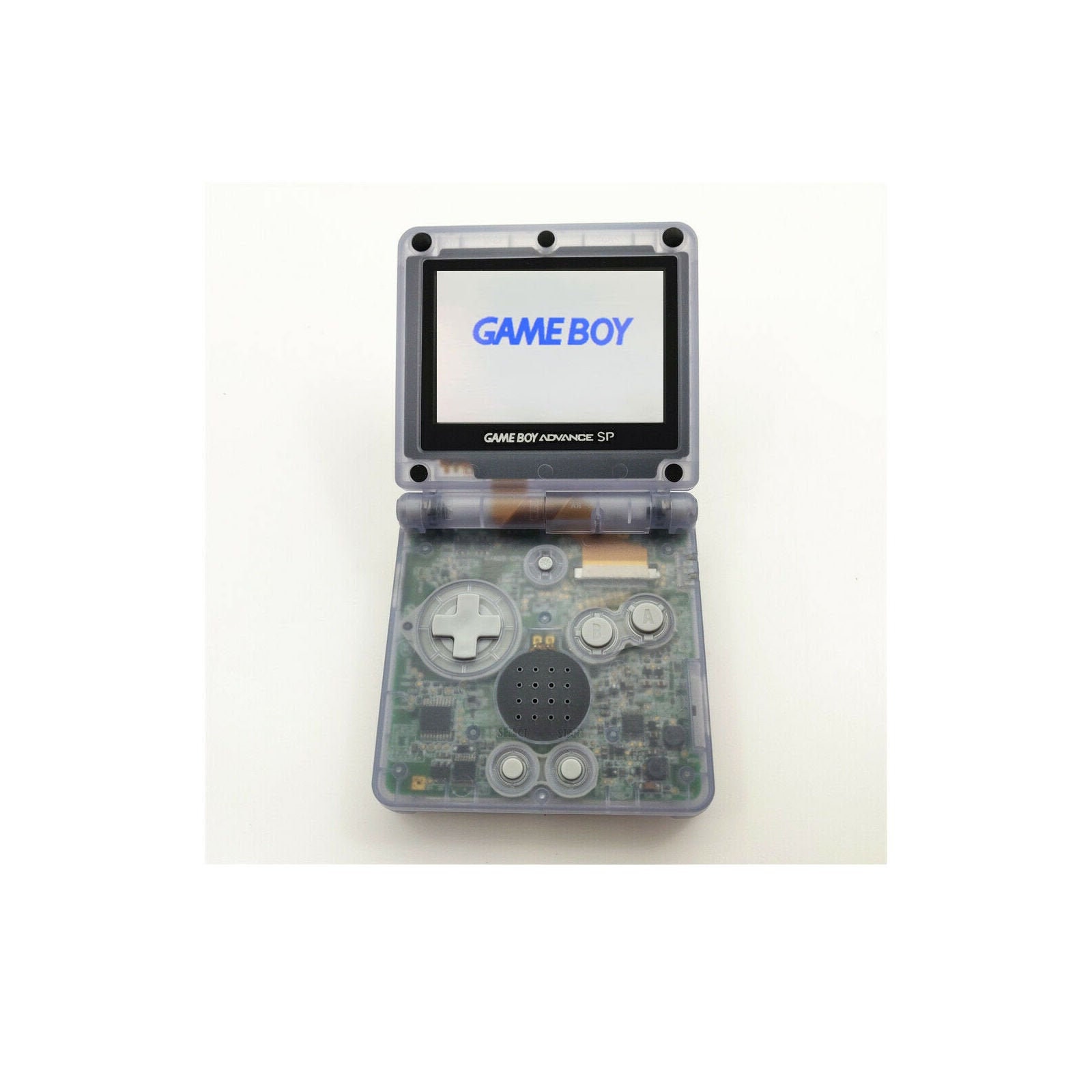 Nintendo Game Boy Advance GBA SP Transparent Clear Glacier System AGS 101 Brighter Mint Nuovo (scegli il colore del pulsante!)