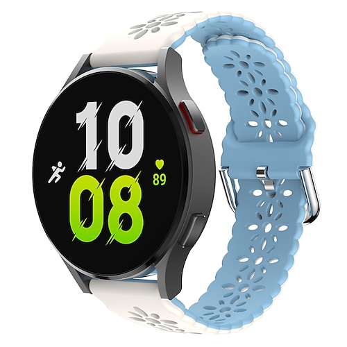 Uhrenarmband für Garmin Vivoactive 6 5 Approach S50 S70 S42 Forerunner 165 55 Vívomove Sport Venu Sq 2 Plus D2 Air X10 Silikon Ersatz Gurt Verstellbar Sportarmband Moderne Schnalle Blumen bedruckt Image