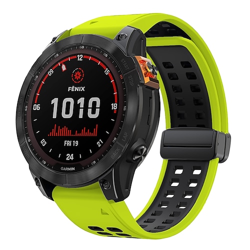Quickfit 22 mm/26 mm Silikon-Smartwatch-Armband für Garmin Fenix 7x/7 Solar/6x/6 Pro/5/5x Plus/3/3hr/Epix Image