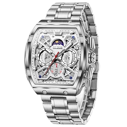 Die neue Olevs Fässer-förmige Herren Business Quarz Uhr Luminous Chronograph Kalender multifunktionale Herren Freizeit- und modische Quarz Uhr wasserdicht Sport Armbanduhr