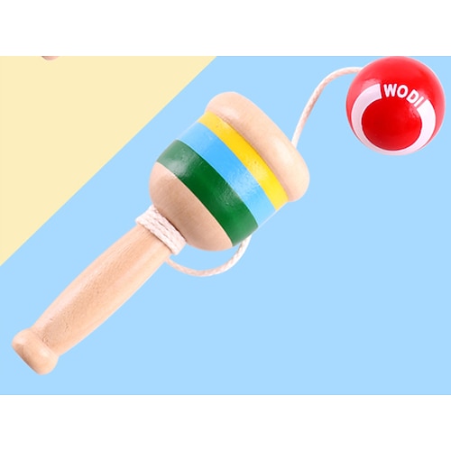 Klassisches Becher-und-Ball-Spiel aus Holz – traditionelles Geschicklichkeitsspiel für Kinder Erwachsene – Herausforderung der Hand-Augen-Koordination