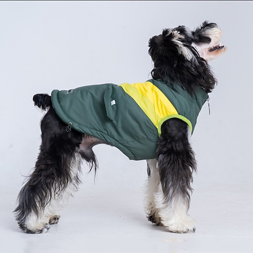 Stylische lila Hunde-Steppweste – Hundejacke im Chevron-Design – trendig warme Kleidung für kleine bis mittelgroße Hunde Image
