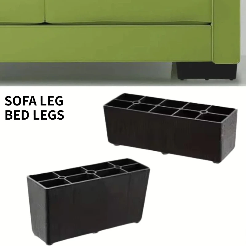 Gambe per divano e letto in plastica da 4 pezzi con gamba di supporto dritta, adatte per supporti TV, divani, letti - gambe per mobili nere, gambe per divani