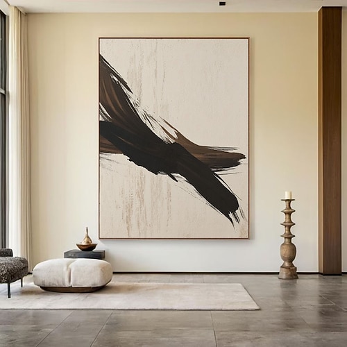 Set aus 2 digitalen Gemälden, beige-braun, abstrakte Kunst, moderne, strukturierte Wandkunst, sofort einsatzbereite neutrale Galeriewandkunst für Büros Image