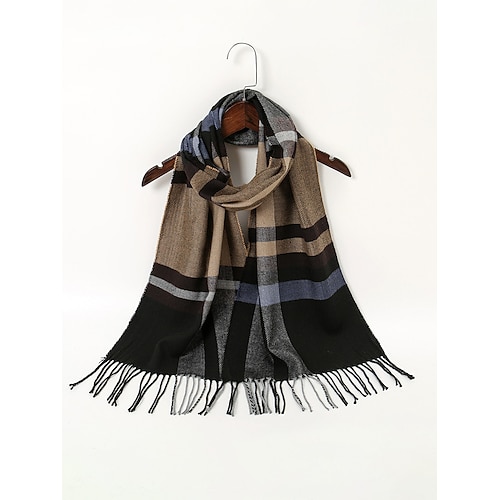 Karierter Herrenschal aus Polyester, weich und warm, in verschiedenen Farben erhältlich, perfekt als Winter- und Weihnachtsgeschenk. Image