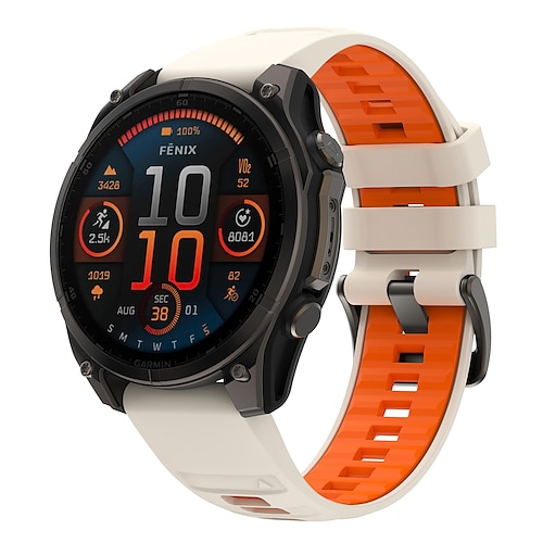 Quickfit 22 mm/26 mm Silikon-Smartwatch-Armband für Garmin Fenix 7x/7 Solar/6x/6 Pro/5/5x Plus/3/3hr/Epix Image