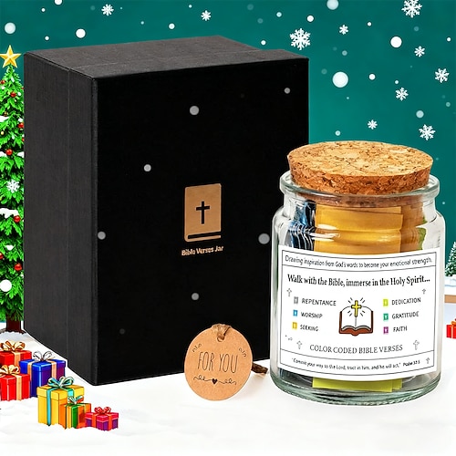 Ideale Weihnachtsgeschenke für Enkelkinder Mädchen Jungen Bibelvers Glas Christliche Geschenke für Frauen Geburtstagsgeschenke für Frauen Bibelglas Ostern Korb Füllartikel Abschlussgeschenke für sie Image