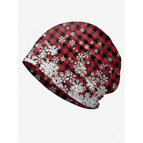 Unisex-Weihnachtsmütze mit Muster, kann auch als Halstuch verwendet werden, elastisches Material, vielseitig einsetzbar, geeignet für Winterfeiertage, als Geschenk für Freunde und Familie und für Outdoor-Aktivitäten. Image
