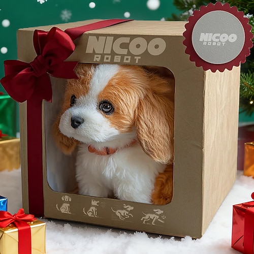 Ideale Weihnachtsgeschenke für Enkelkinder Jungen und Mädchen Roboterdog mein realistischer Roboterwelpe interaktives Spielzeug das geht bellt mit dem Schwanz wedelt realistisches robotisches Image