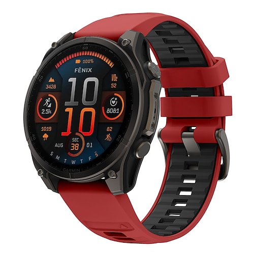 Quickfit 22 mm/26 mm Silikon-Smartwatch-Armband für Garmin Fenix 7x/7 Solar/6x/6 Pro/5/5x Plus/3/3hr/Epix Image