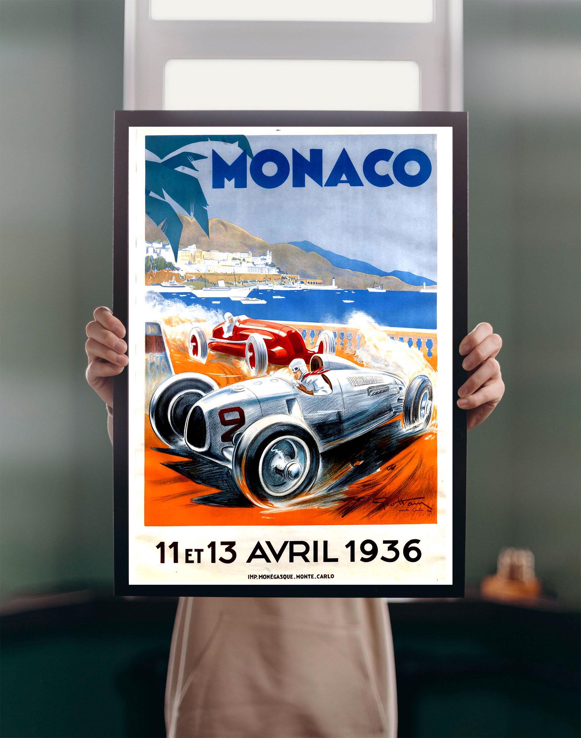 Gran Premio di Monaco 1936 POSTER STAMPA A5-A1 Vintage Retro Motor Racing Sport Formula1 Pubblicità Wall Art Decor