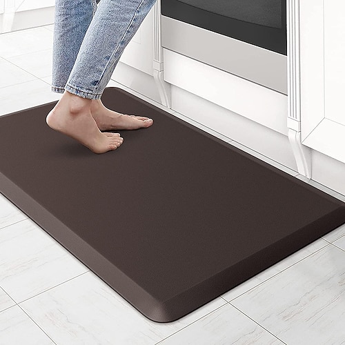 Läuferteppiche für Flur und Küche, dicke, ermüdungshemmende Küchenmatte aus PVC-Leder, wasserdichter, ölbeständiger und rutschfester Läuferteppich für den Eingangsbereich, pflegeleichter Teppich Image