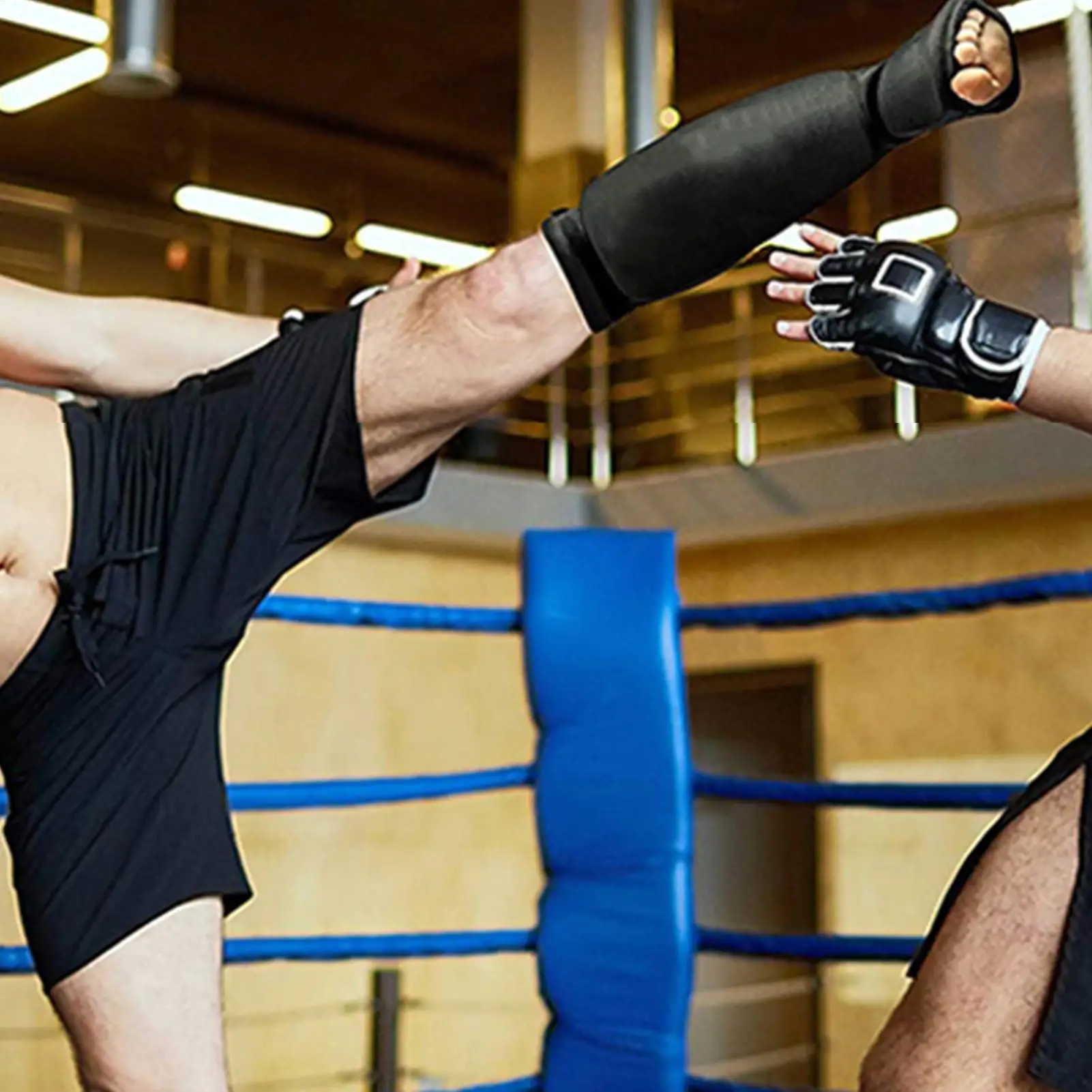 Martial Arts Shin Guards Leg Foot Protector for Kickboxing Shin & Instep Padded Guards Instep Guard Training Sparring Protective