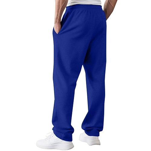 Herren Jogginghose Hose Baggy-Hosen Kordelzug Tasche Elastischer Bund Einfach Komfort Sport im Freien Täglich Mode Lässig Schwarz Weiß Mikroelastisch Image