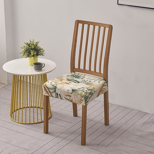 Stretch-Stuhlsitzbezüge, bedruckt, modern, schlicht, abnehmbar, waschbar, für Esszimmerstühle, geeignet für Küche, Esszimmer und Restaurant.