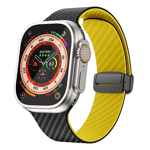 Sportarmband Kompatibel mit Apple Watch Armband 38mm 40mm 41mm 42mm 44mm 45mm 49mm Mehrschichtig Magnetverschluss Zwei Ton Silikon Karbon Ersatzarmband für iwatch Ultra 3 2 Series 11 10 9 8 7 SE 6 5 Image