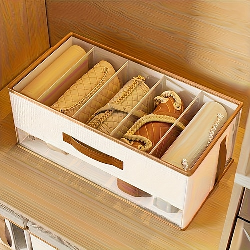 1/2/3 Taschenaufbewahrungsboxen, platzsparende Taschenschränke (lässiger Stil), Kleiderschrankorganisation und -aufbewahrung, Kleiderschrankorganisation und -aufbewahrung, Aufbewahrung und Sortierung, Image