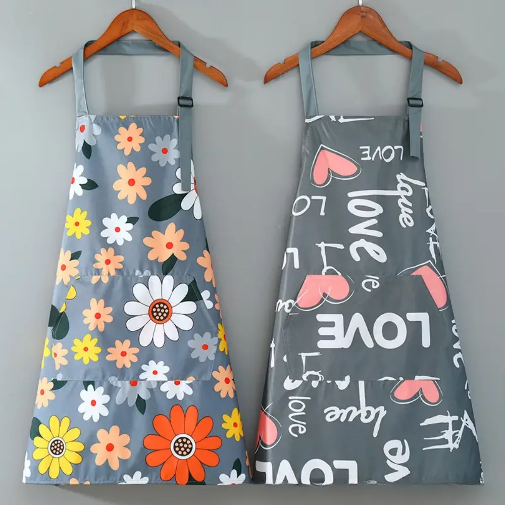 Tablier de cuisine réglable, tablier de cuisine imperméable avec poches, adapté à la cuisine, au jardinage, aux barbecues (flow
