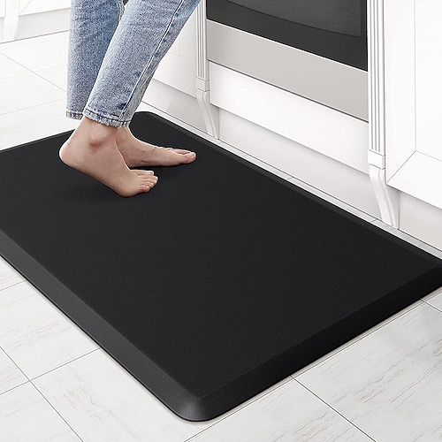 Läuferteppiche für Flur und Küche, dicke, ermüdungshemmende Küchenmatte aus PVC-Leder, wasserdichter, ölbeständiger und rutschfester Läuferteppich für den Eingangsbereich, pflegeleichter Teppich Image