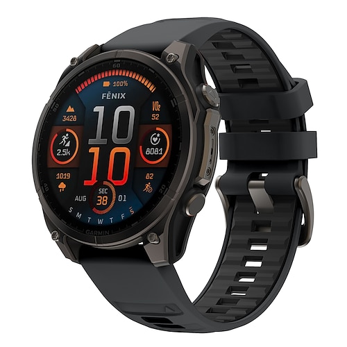 Quickfit 22 mm/26 mm Silikon-Smartwatch-Armband für Garmin Fenix 7x/7 Solar/6x/6 Pro/5/5x Plus/3/3hr/Epix Image
