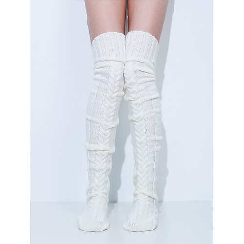 Damen-Overknee-Socken aus Acrylstrick – weich, warm, perfekt für Weihnachten, in verschiedenen Größen erhältlich Image