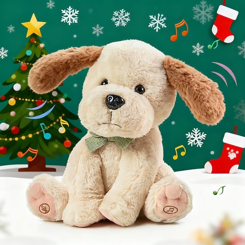 animierter Plüschhund für Kinder, interaktives singendes und sprechendes Hündchen, Stofftierspielzeug Image