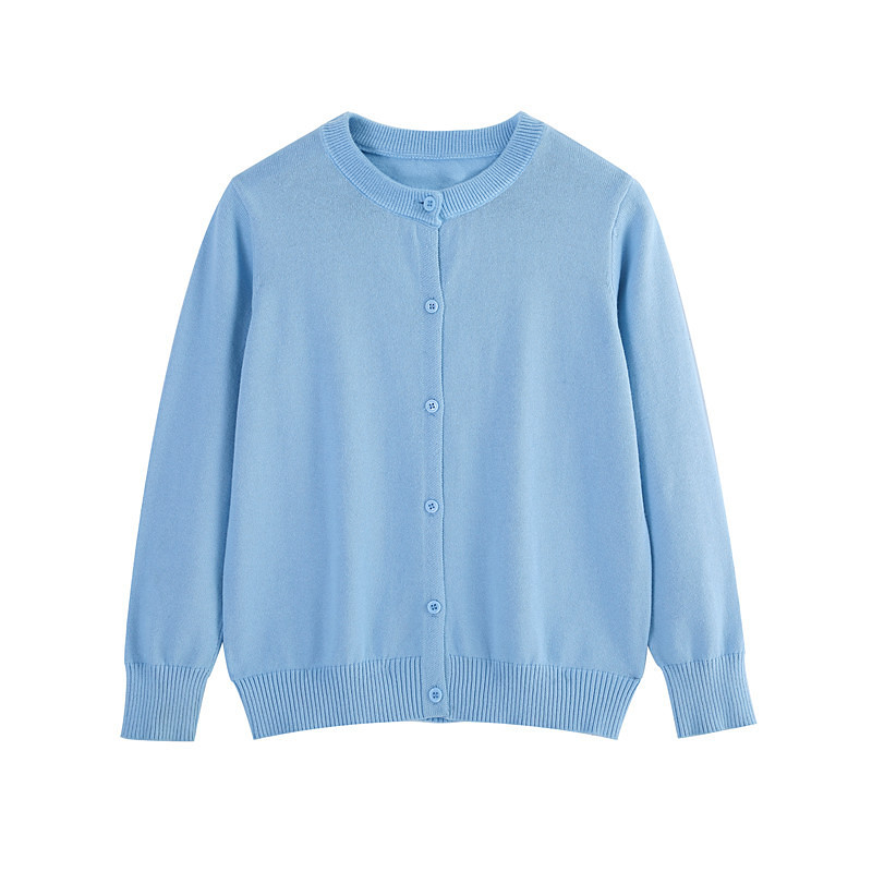 Kids Unisex Sweater Solid Color Long Sleeve Buttons Outdoor Fashion Black Fall Clothes 4-12 Years