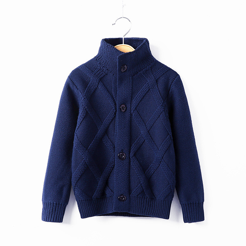 Kids Boys' Sweater Solid Color Long Sleeve Buttons Outdoor Fashion Red Fall Clothes 4-12 Years