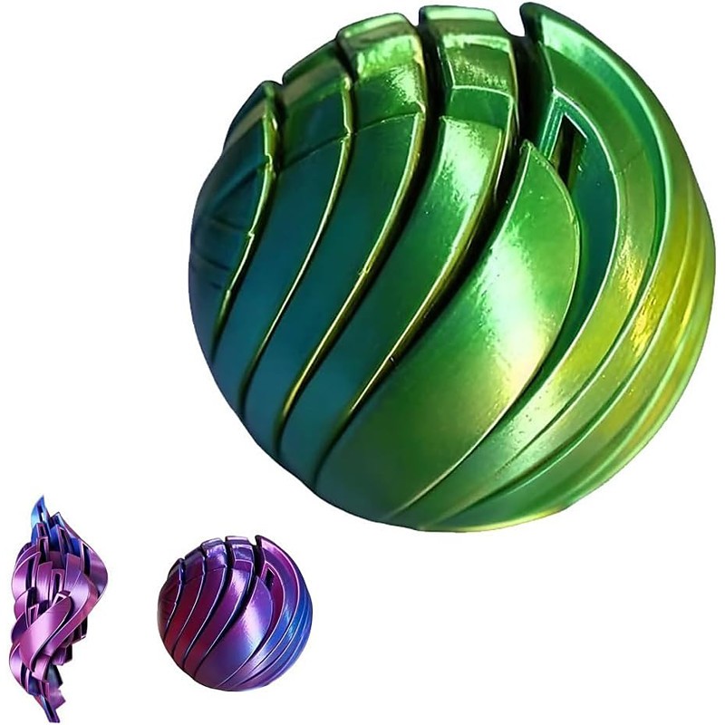 3D Printing Ball Fidget Toys, Gear Sphere Fidget Toy Twistable Liquid Gear Liquid Flow Ball with Rotating Design Interactive Desk, Toys for Office Home and Travel, Anxiety Relief Toys
