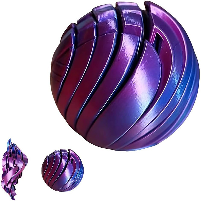 3D Printing Ball Fidget Toys, Gear Sphere Fidget Toy Twistable Liquid Gear Liquid Flow Ball with Rotating Design Interactive Desk, Toys for Office Home and Travel, Anxiety Relief Toys