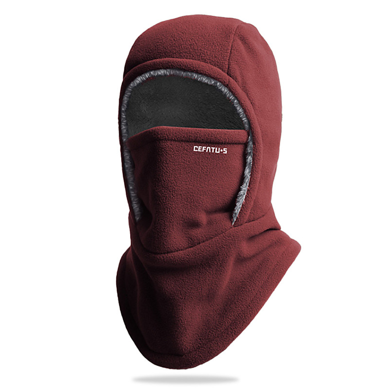 Men's Polyester Fleece Balaclava Hat Neck Warmer, Windproof, Multi-Color, Ideal for Winter Sports Outdoor Activities