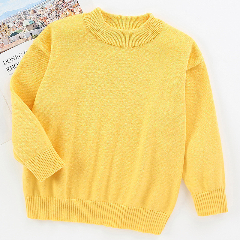 Kids Unisex Sweater Solid Color Long Sleeve Keep Warm Outdoor Fashion Blue Fall Clothes 4-12 Years