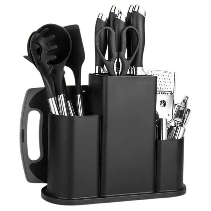 Kitchen utensils set new house essentials for kitchen stuff and first apartment essentials for kitchen accessories with 20 pieces. small cutting board .Cooking utensils set kitchen knives utensils