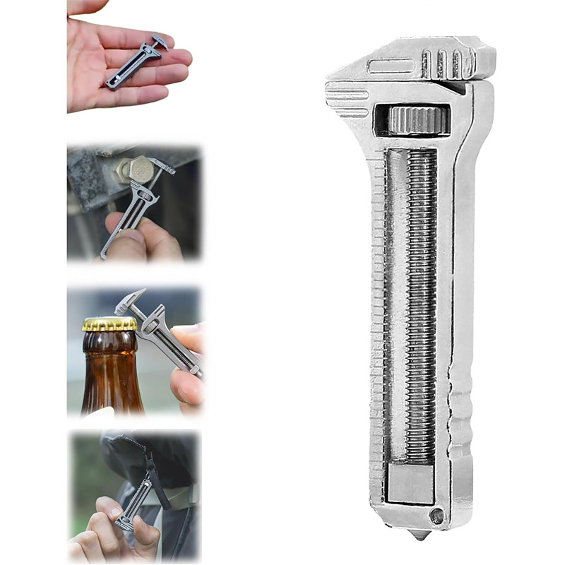 Mini Wrench Multitool, Pocket Multitool Mini Wrench, Compact Titanium Multitool, Keychain Multitool, Bottle Opener Keychain, For Everyday Prep For Backpacking, Camping, And Hiking