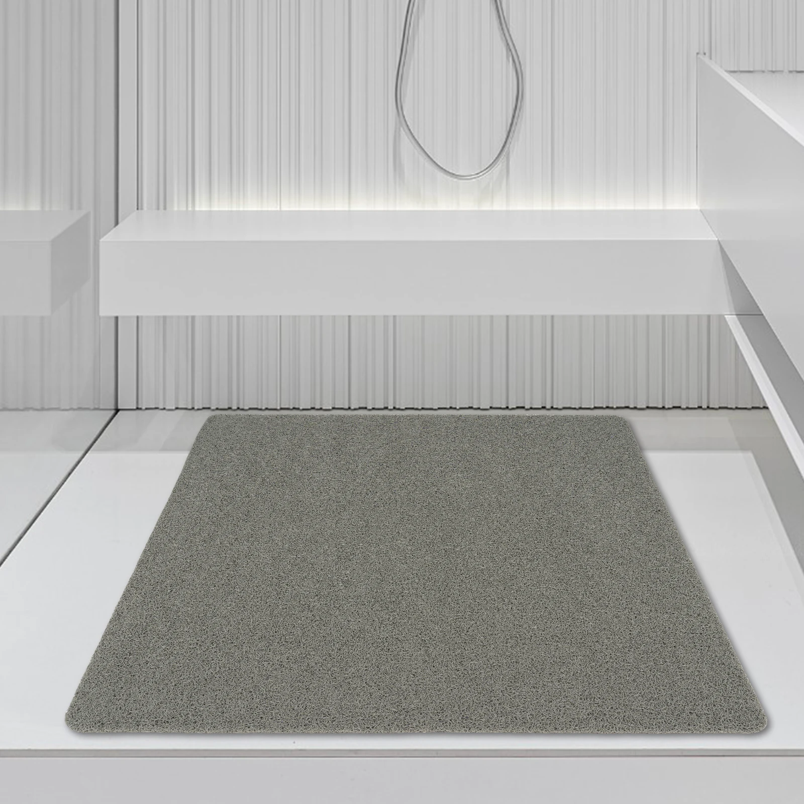 Rutschfeste Badematte, 80 x 80 cm, PVC-Duschbodenmatte mit Abflusslöchern, schnell trocknend, Anti-Schimmel für die Sicherheit von Badezimmer-Duschwanken