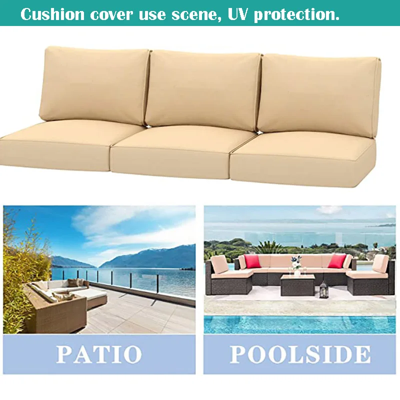 Outdoor Wasserdicht Uv Kissen Abdeckung Garten Möbel Stuhl Sofa Kissen Ersatz Beige 1-8 Stück Set Nur Abdeckung