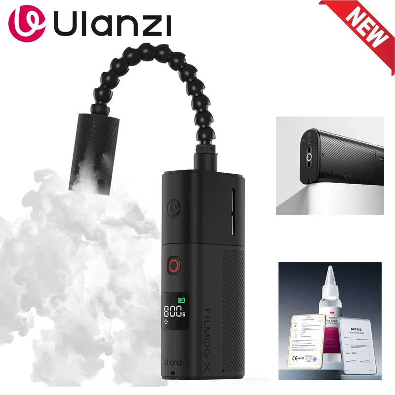 ULANZI FM02 Tragbare Nebelmaschine, 30 W, batteriebetrieben, tragbare Nebelmaschine, Handnebelmaschine, Nebelmaschine, Kamerazubehör Image