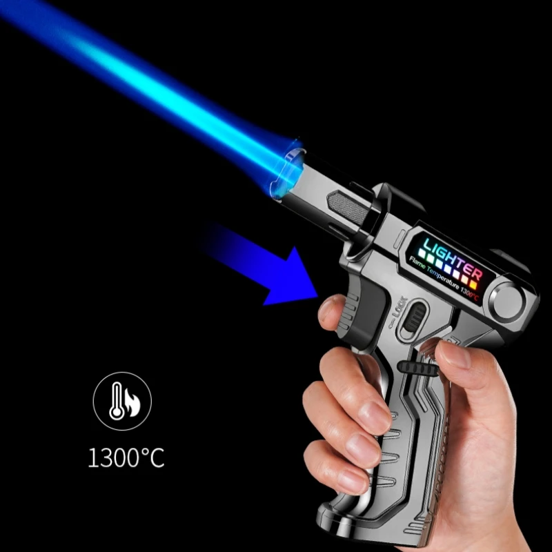 Metall Hochtemperatur Hohe Flamme Schweißen Pistole Feuerzeug Winddicht Direkt Spray Flamme Sicherheitsschloss Küche Zigarre Outdoor Feuerzeug Image