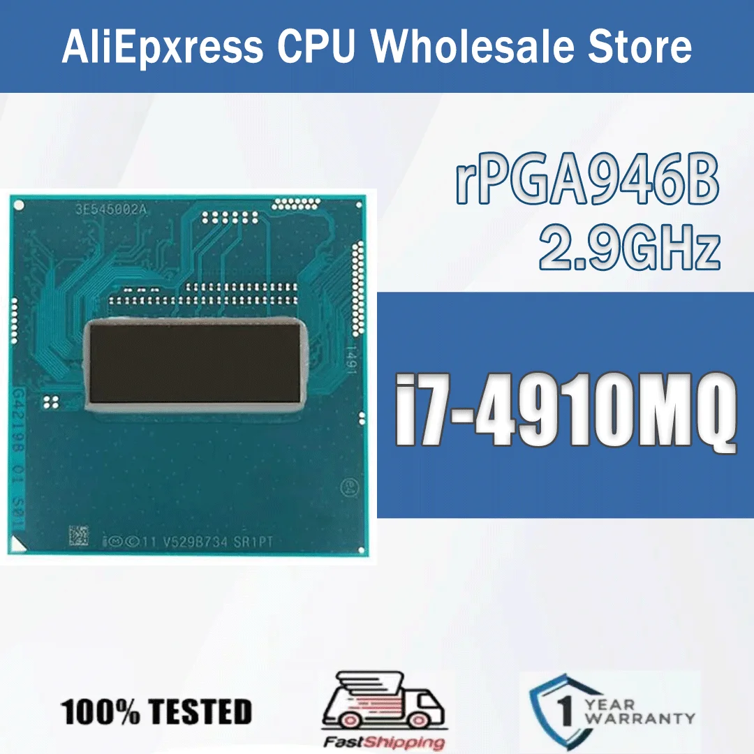 Intel Core i7-4910MQ 2,9 GHz 4 Kerne 8 Threads 8M 47W i7 4910MQ Computer CPU Prozessor Server Sockel G3 rPGA946B SR1PT Image