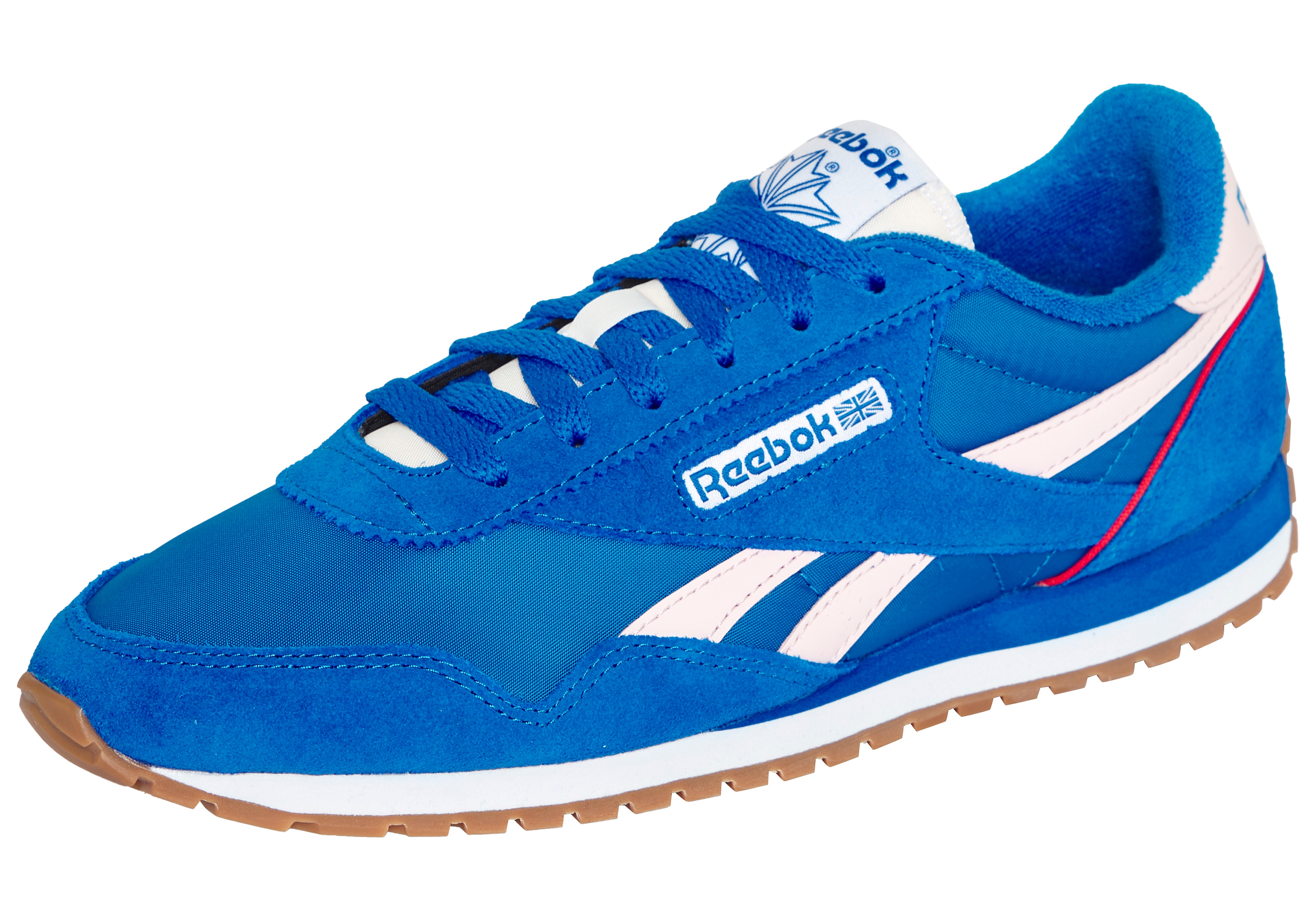 Sneaker REEBOK CLASSIC "CLASSIC AZ", Damen, Gr. 39, optimum blau, optimum blau, frosted berry, Leder, Synthetik, Textil, Schuhe Sneaker