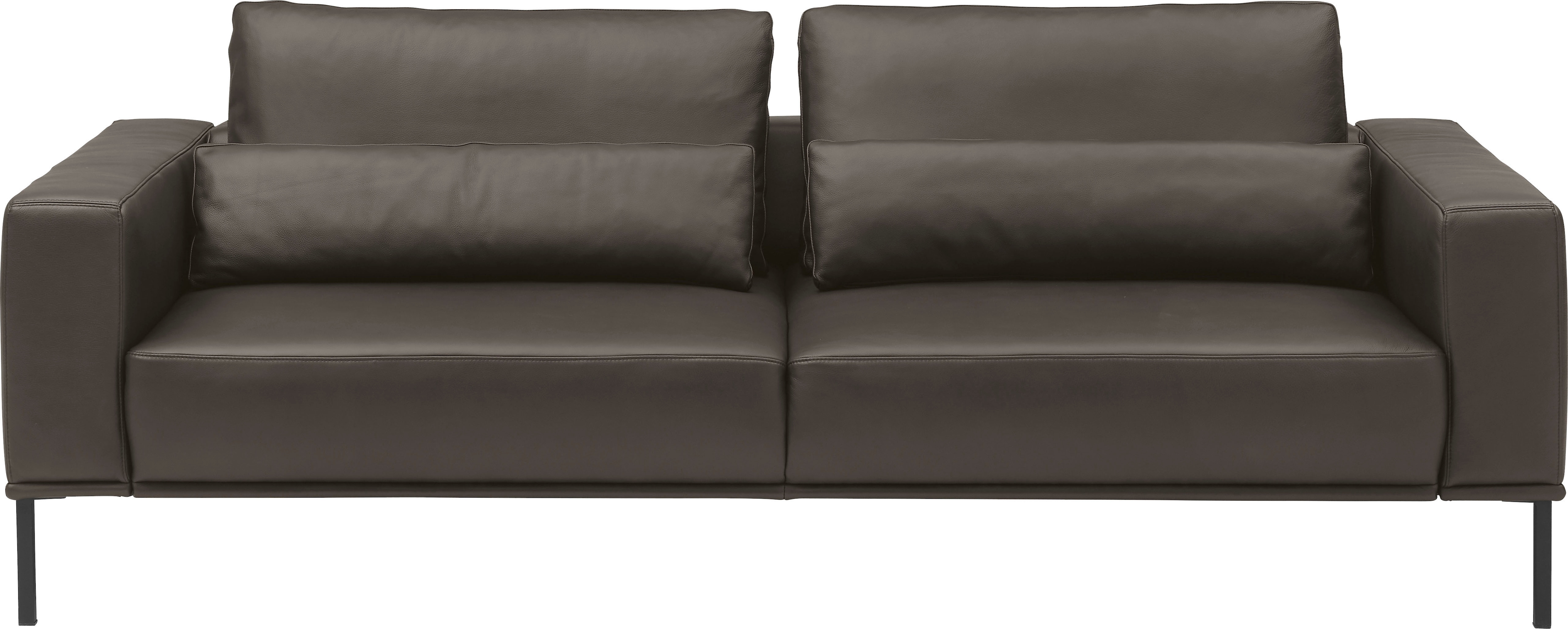 3-Sitzer MUSTERRING "JustBPM100", espresso, B:222cm H:88cm T:107cm, 100% Leder, Sofas, wahlweise mit Nierenkissen und mot. Sitzauszug, Metallfuß in schwarz