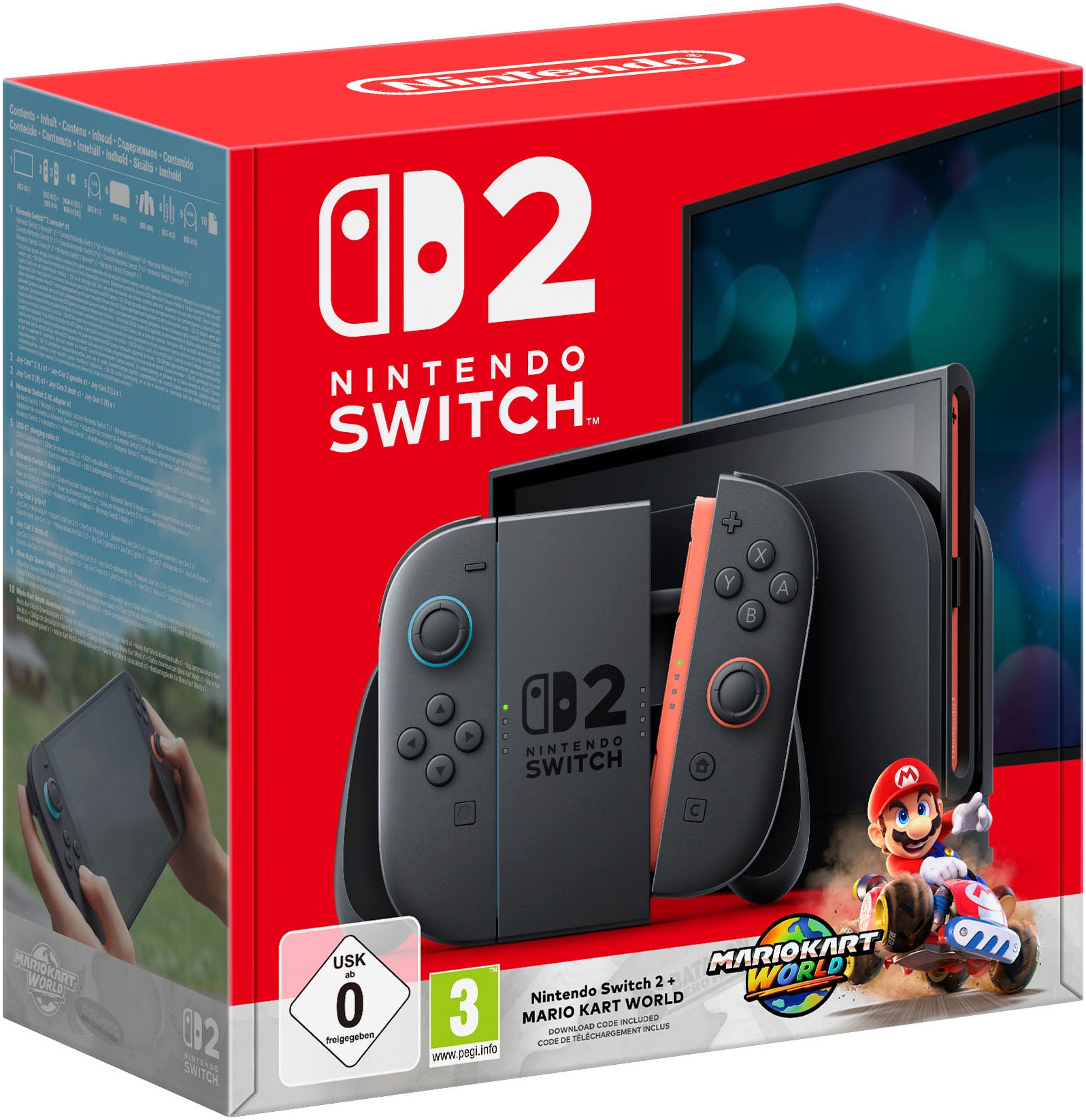 NINTENDO SWITCH 2 Spielekonsole "Switch 2 + Mario Kart World", schwarz, B:27,2cm H:16,6cm T:1,39cm, Spielekonsolen, Nintendo Switch 2, Topseller