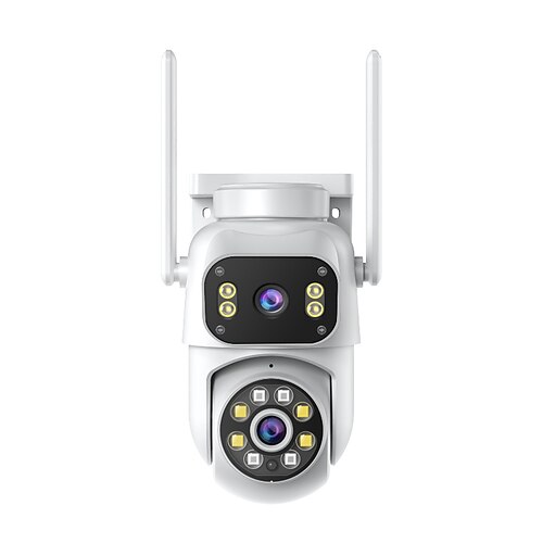 telecamera di sorveglianza esterna 360 pan-tilt wifi 4mp full hd allarmi audio/visivi Rilevamento del movimento leggero, classificazione IP66, visione notturna, zoom 10x, audio bidirezionale, scheda