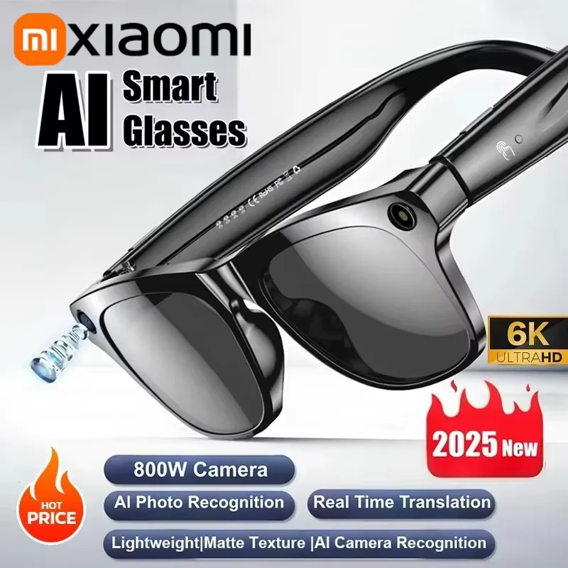 Xiaomi 8K HD AI Smart Brille Photochrome Multifunktions Bluetooth Anruf Sprachassistent Musik Player Übersetzen Kamera Brille Image