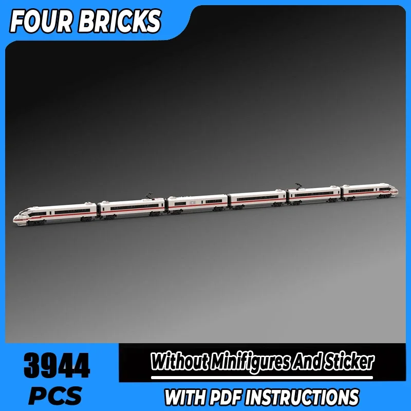 Moc Bausteine BR403 EIS 3, deutsche High-Speed-Zug-Technologie, modulare Ziegel, Modell, Geschenke, Weihnachten, Spielzeug, DIY-Sets, Montage Image